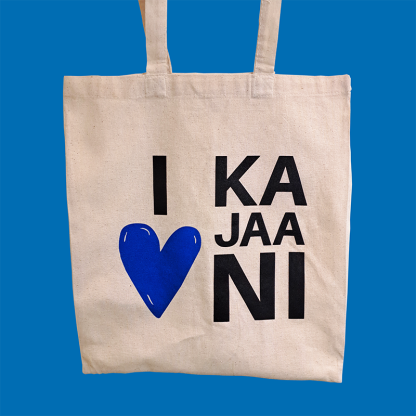 I love Kajaani fabric bag natural white