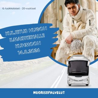 Keikkabussi Hugon ilmaiskeikalle Kuhmoon (14.8.2026)